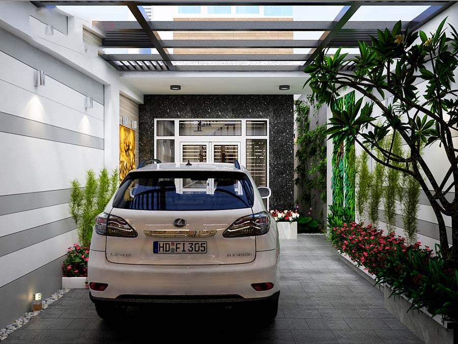 Mẫu nhà để xe ô tô phổ biến