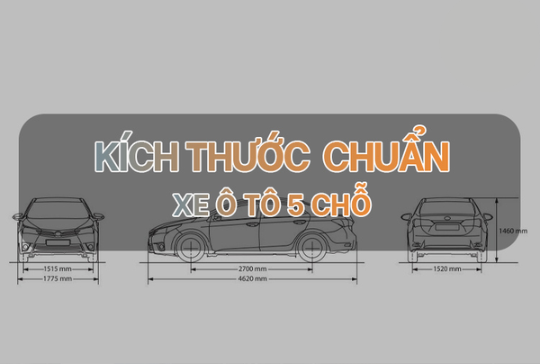 Kích thước xe ô tô 5 chỗ bao nhiêu?
