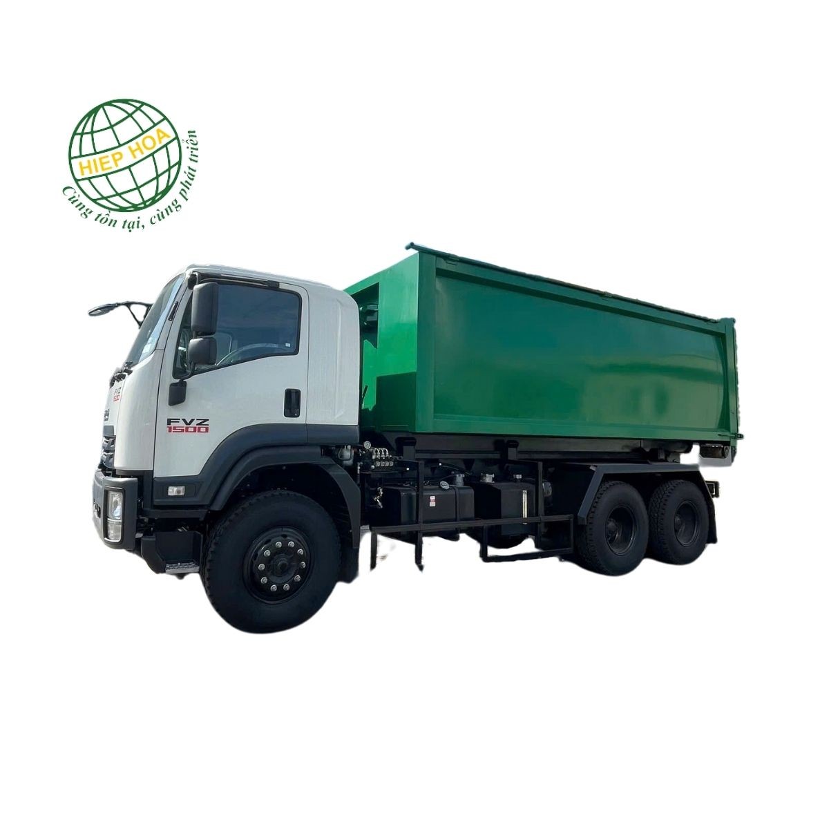 Chi tiết cơ cấu hooklift của xe ô tô chở rác chuyên dùng Hiệp Hòa