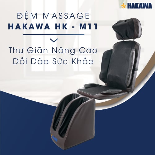 Ghế đệm massage HAKAWA HK-M11 đặt trên ghế ô tô