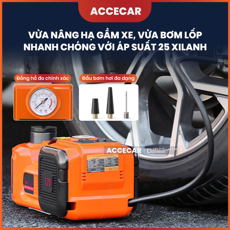 Đặt kích nâng gầm điện tử vào vị trí dưới gầm xe