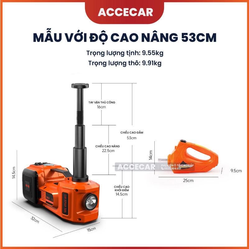 Kích nâng gầm xe ô tô điện tử với đế chống trượt