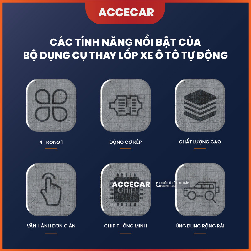 Đầu cắm lục giác và cầu chì dự phòng trong bộ dụng cụ