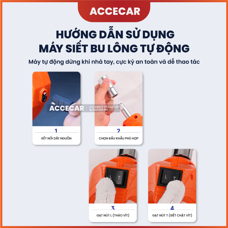 Các đầu khẩu đi kèm với cờ lê điện