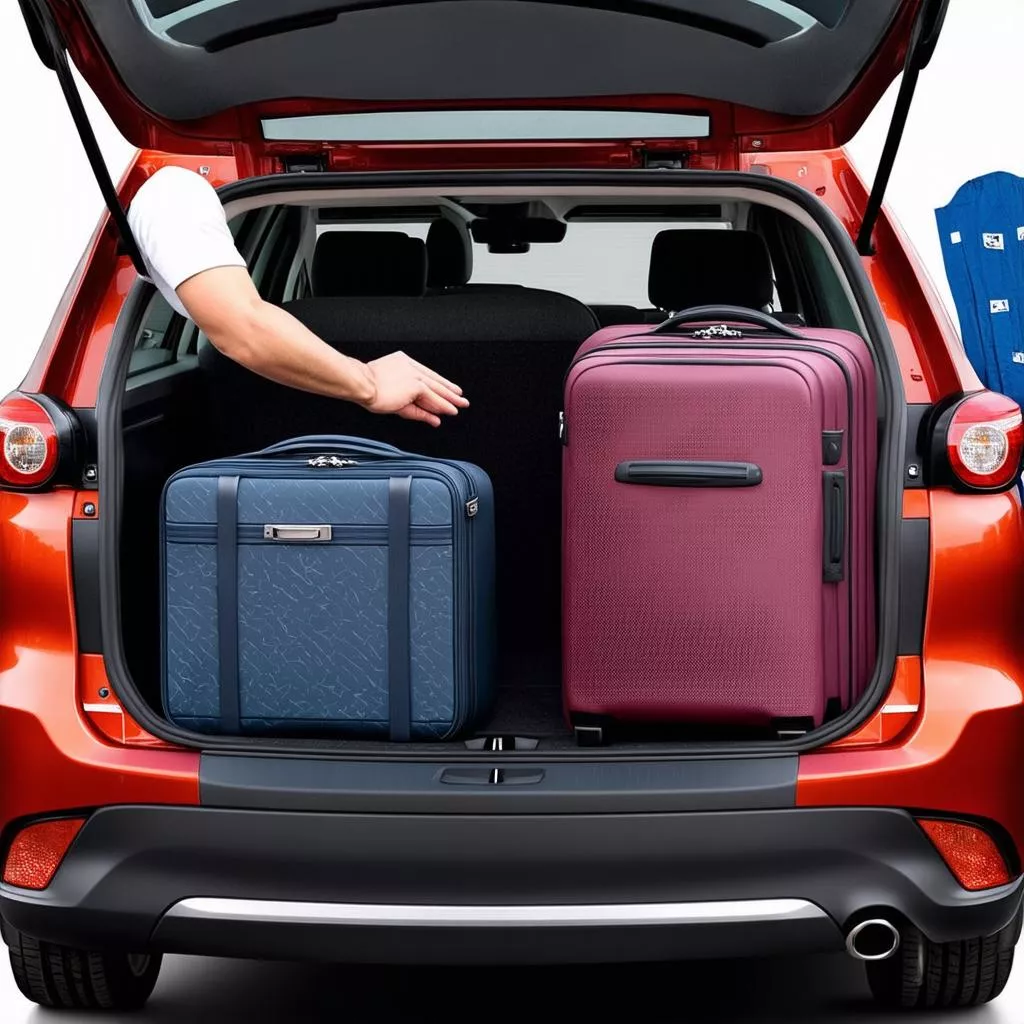 Khoang hành lý (cốp) xe Mazda CX5 với dung tích rộng rãi