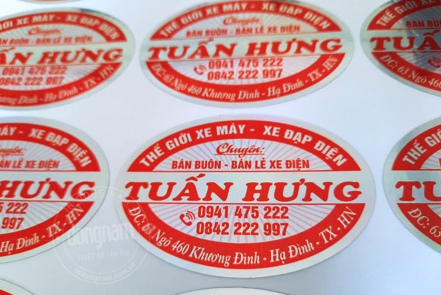 Mẫu tem dán hình elip phổ biến