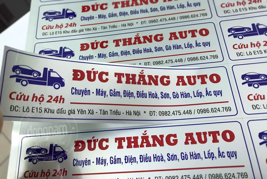 Decal thiếc dùng in tem dán cửa xe ô tô