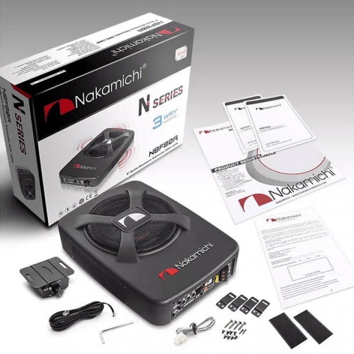 Loa bass Nakamichi NBF 80A dưới gầm ghế ô tô