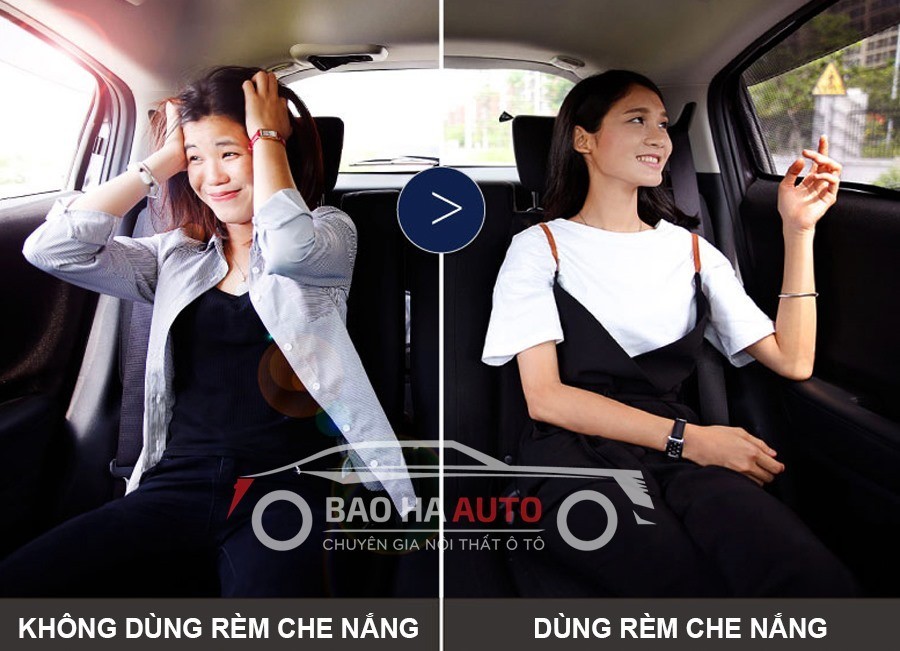 Rèm chắn nắng kính cửa xe hơi màu đen che chắn ánh nắng