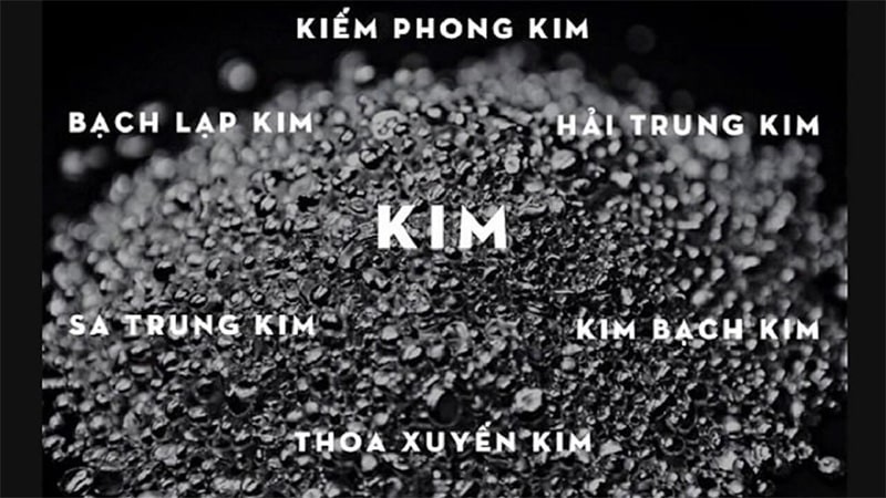 Bảng liệt kê các năm sinh thuộc mệnh Kim và loại mệnh Kim tương ứng