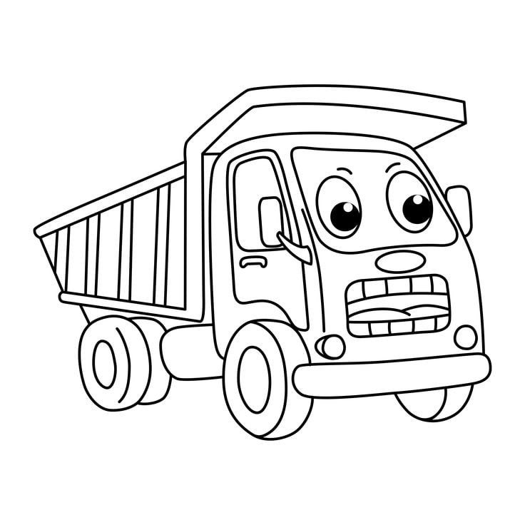 Tranh tô màu xe ô tô tải chở hàng