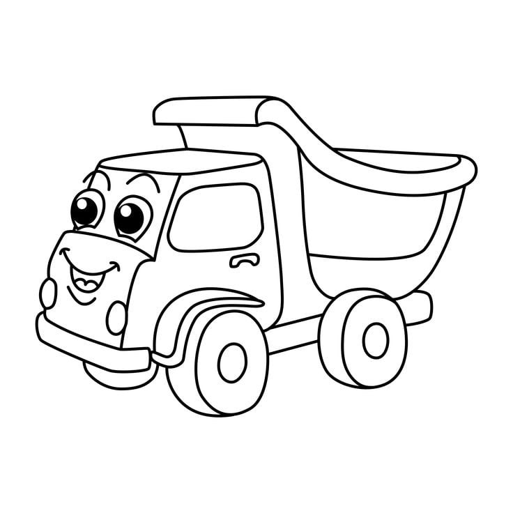 Tranh tô màu xe ô tô tải container