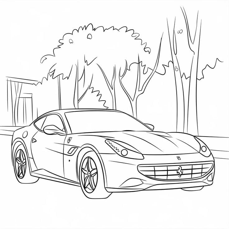 Tranh tô màu siêu xe Lamborghini