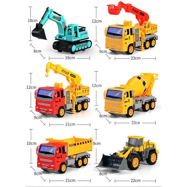 Xe múc, xe cẩu và xe trộn vữa đồ chơi loại lớn