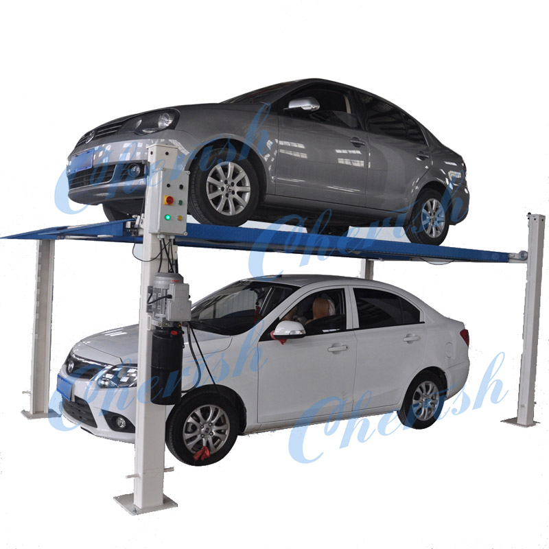 Thang nâng xe 4 trụ giải quyết vấn đề nhà 2 xe ô tô