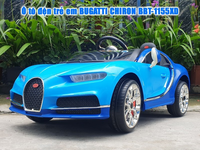 Xe ô tô điện trẻ em Bugatti Chiron màu xanh dương