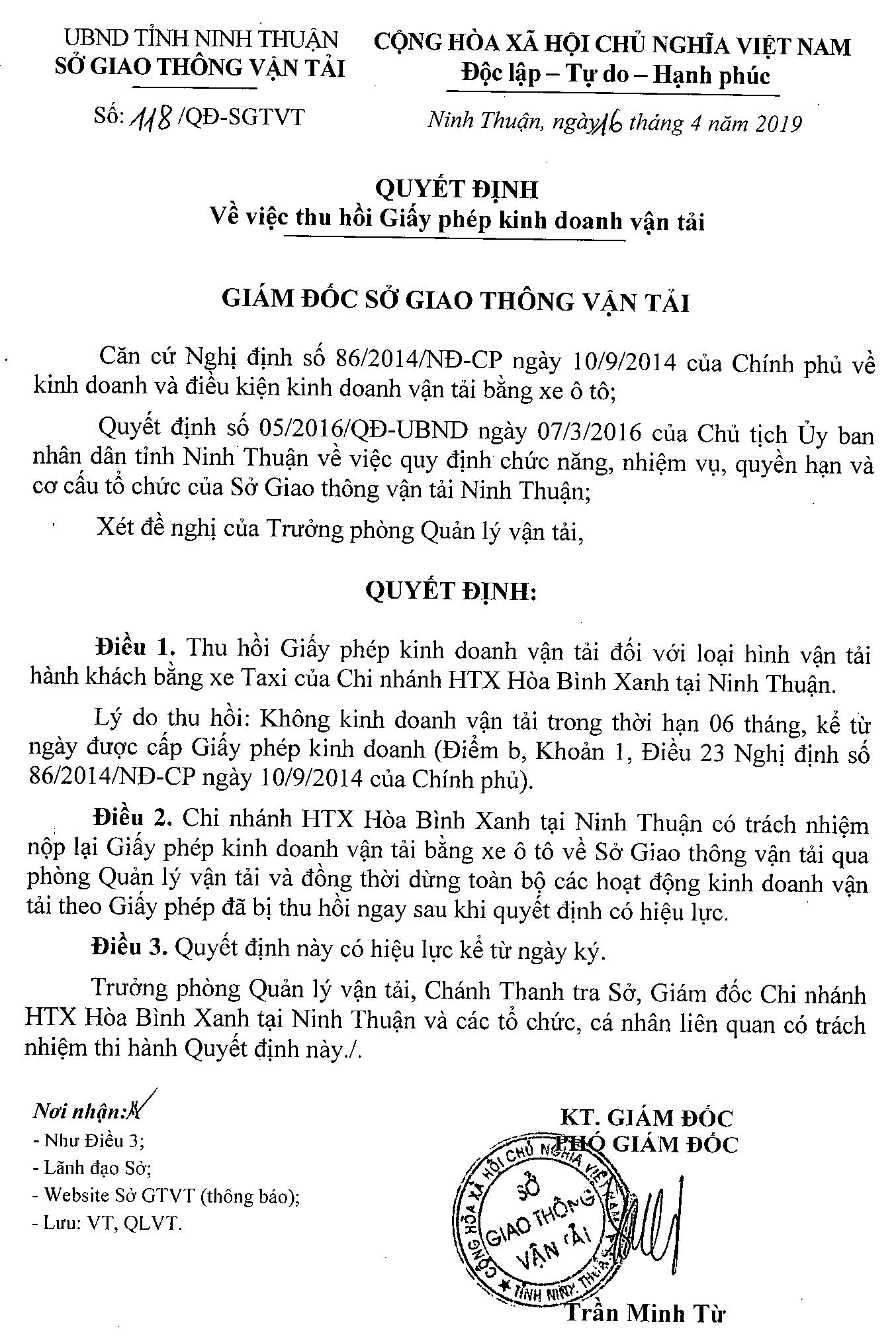Quyết định Thu hồi Xe Ô tô Kinh doanh Vận tải: Quy trình và Quy định Cần Biết