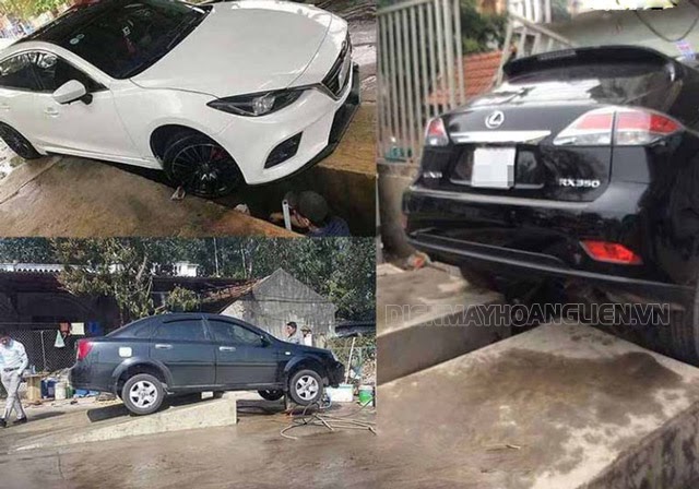 Minh họa nhược điểm khi thiết kế cầu rửa xe ô tô bê tông