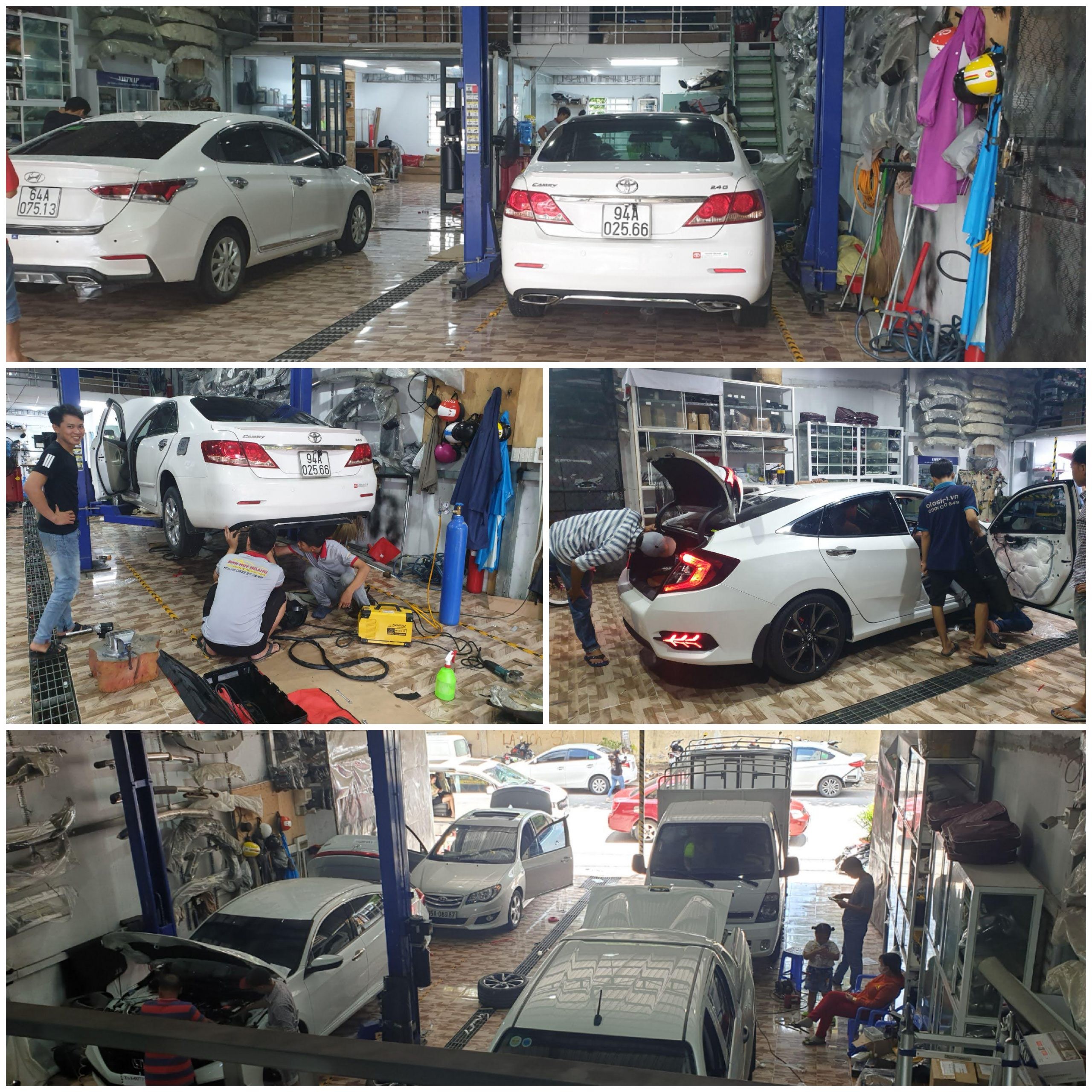 Nội thất xe ô tô đang được nâng cấp tại xưởng độ