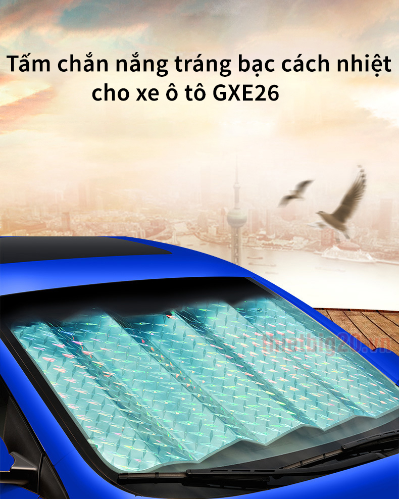 Tấm cách nhiệt tráng bạc cho kính lái và kính cửa xe ô tô