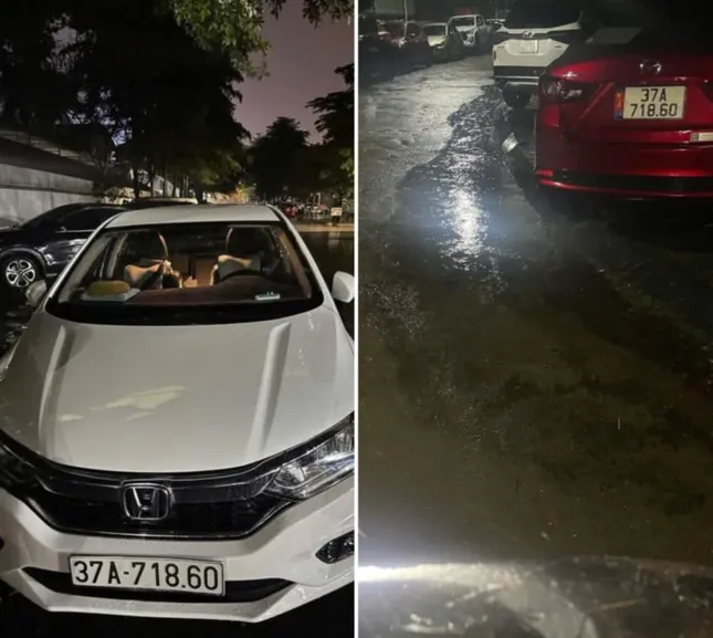 Ảnh biển số xe ô tô Hyundai trắng và đỏ trùng nhau tại Vinh