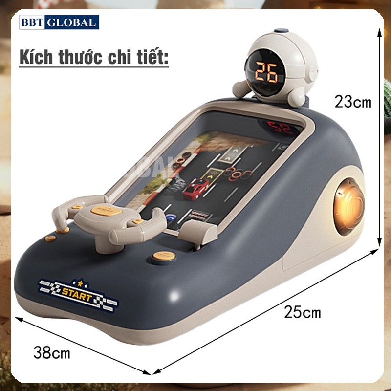 Mặt sau máy game ô tô xe đua đồ chơi 661-9 hiển thị loa