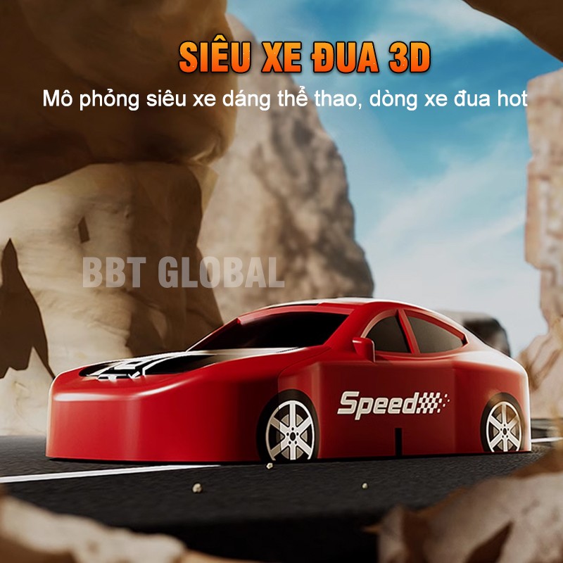Góc nghiêng của máy game ô tô xe đua đồ chơi với màn hình hiển thị