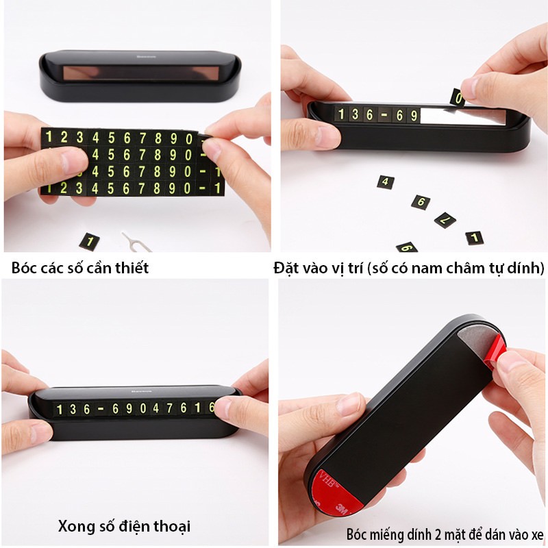 Cơ chế lật mở tiện lợi của bảng số điện thoại xe
