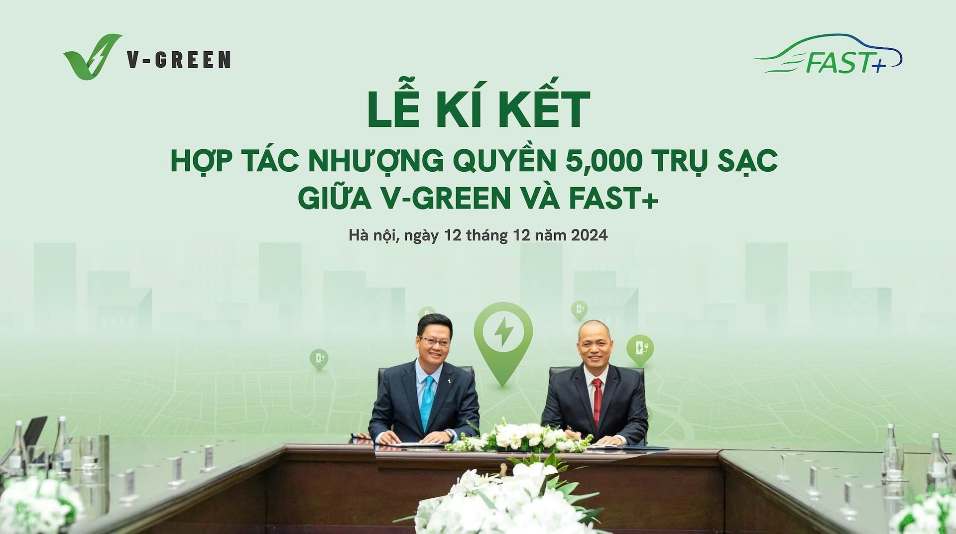 Minh họa chiến lược hợp tác phát triển trạm sạc V-GREEN
