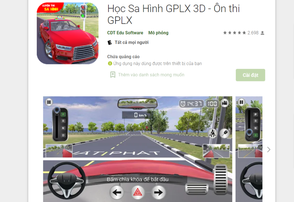 Ứng dụng lái xe ô tô mô phỏng sa hình 3D