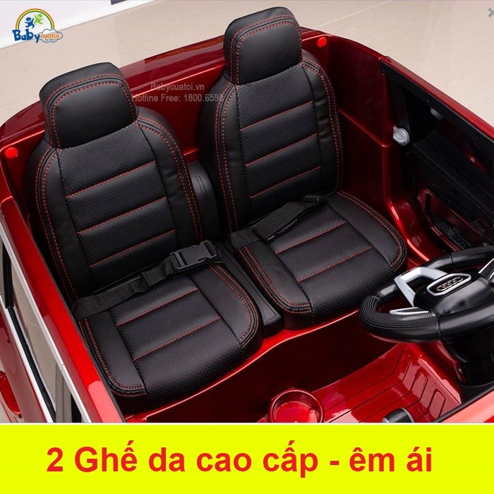 Ghế da cao cấp 2 chỗ ngồi của xe ô tô điện trẻ em Audi Q5