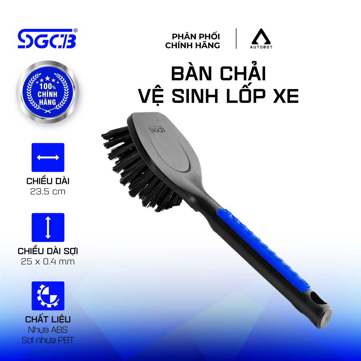 Bàn chải vệ sinh lốp xe ô tô và mâm sạch bóng