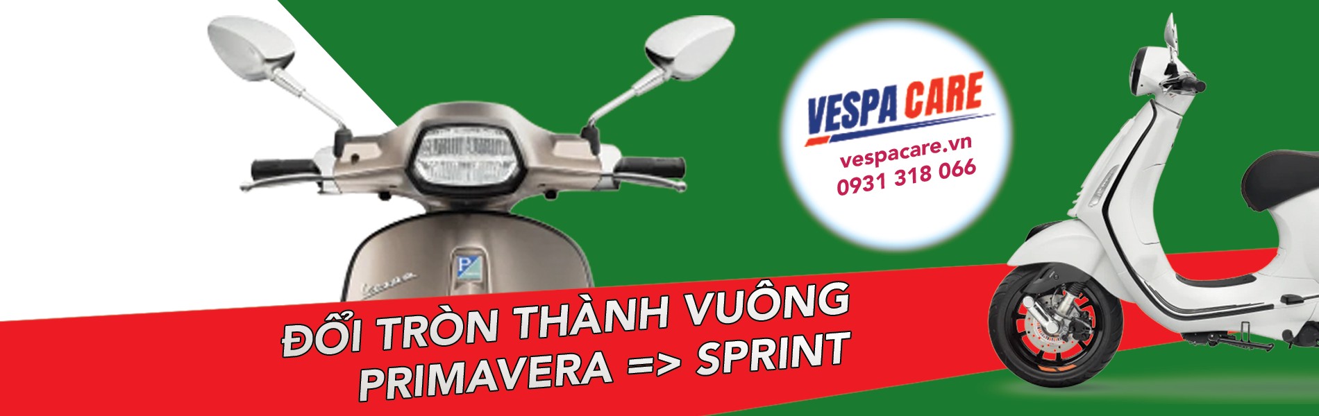 Banner quảng cáo dịch vụ Vespa