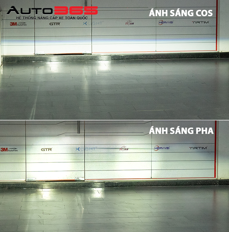 Hình ảnh minh họa ánh sáng đèn xe ô tô sau khi nâng cấp mới