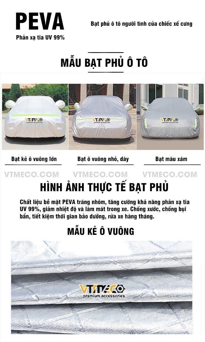 Miếng phản quang trên bạt phủ xe ô tô Hyundai Accent