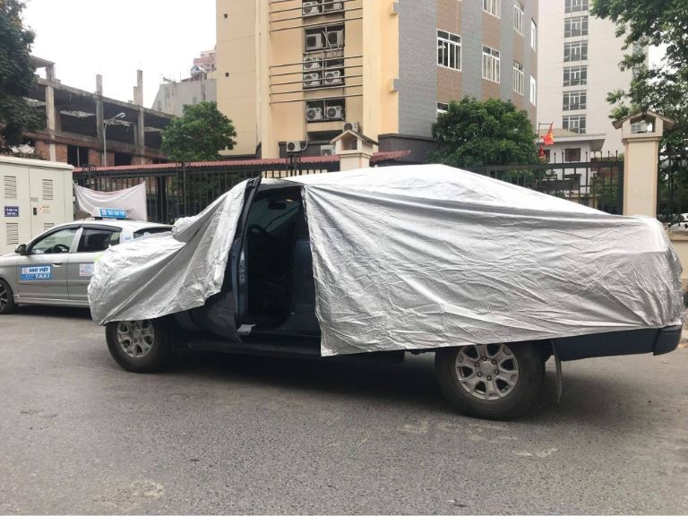 Vải dù che xe ô tô màu xám cao cấp chống nắng mưa