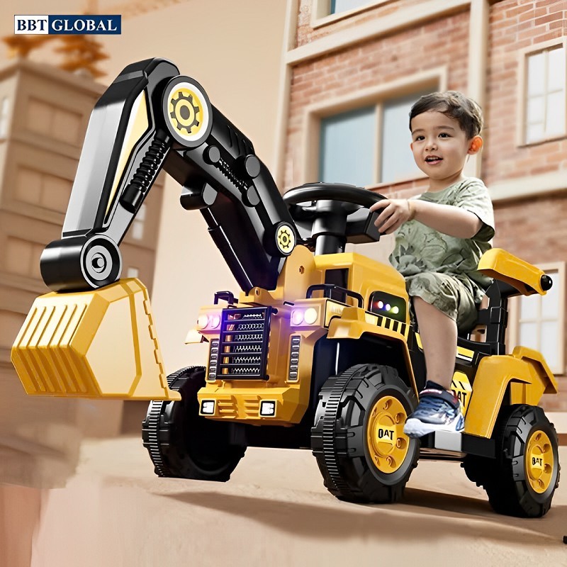 Xe ô tô cần cẩu máy xúc đồ chơi nhỏ BBT-611 có tay đẩy