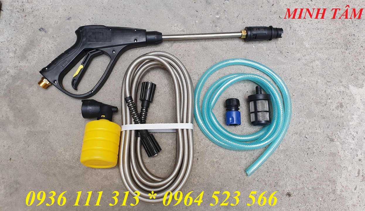 Bộ phụ kiện máy bơm rửa xe ô tô gia đình