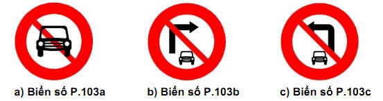 Ý nghĩa biển cấm xe ô tô P.103a