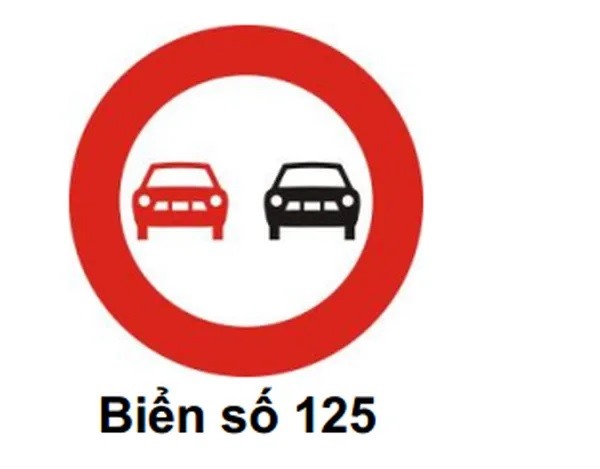 Biển báo P.125 cấm vượt đối với xe cơ giới
