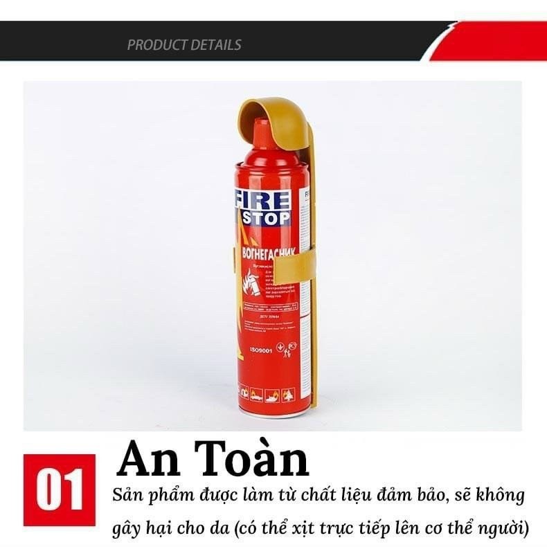 Bình chữa cháy đặt gọn gàng trong xe ô tô