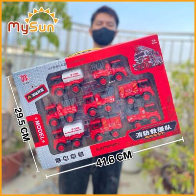 Bộ xe ô tô cứu hỏa đồ chơi nhiều loại mô hình cho bé