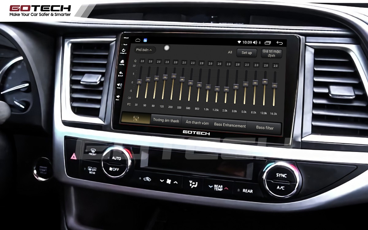 Bộ xử lý âm thanh DSP 32 kênh trên màn hình GOTECH cho xe Toyota Highlander 2015-2020