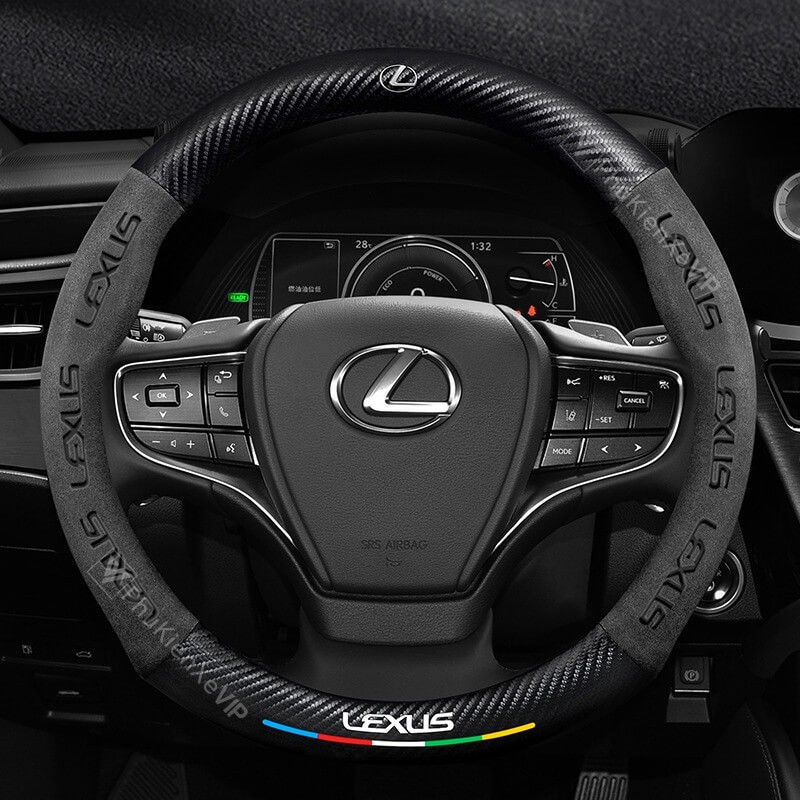 Bọc vô lăng xe ô tô Lexus LS chất liệu da lộn sợi carbon