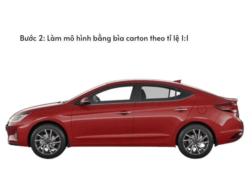 Tạo mô hình mặt cắt ngang xe ô tô bằng bìa carton dựa trên các thông số đo đạc