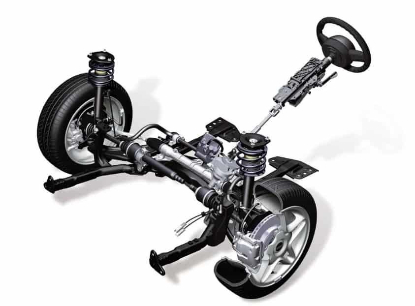 Bố trí hệ thống lái xe ô tô ở cầu trước