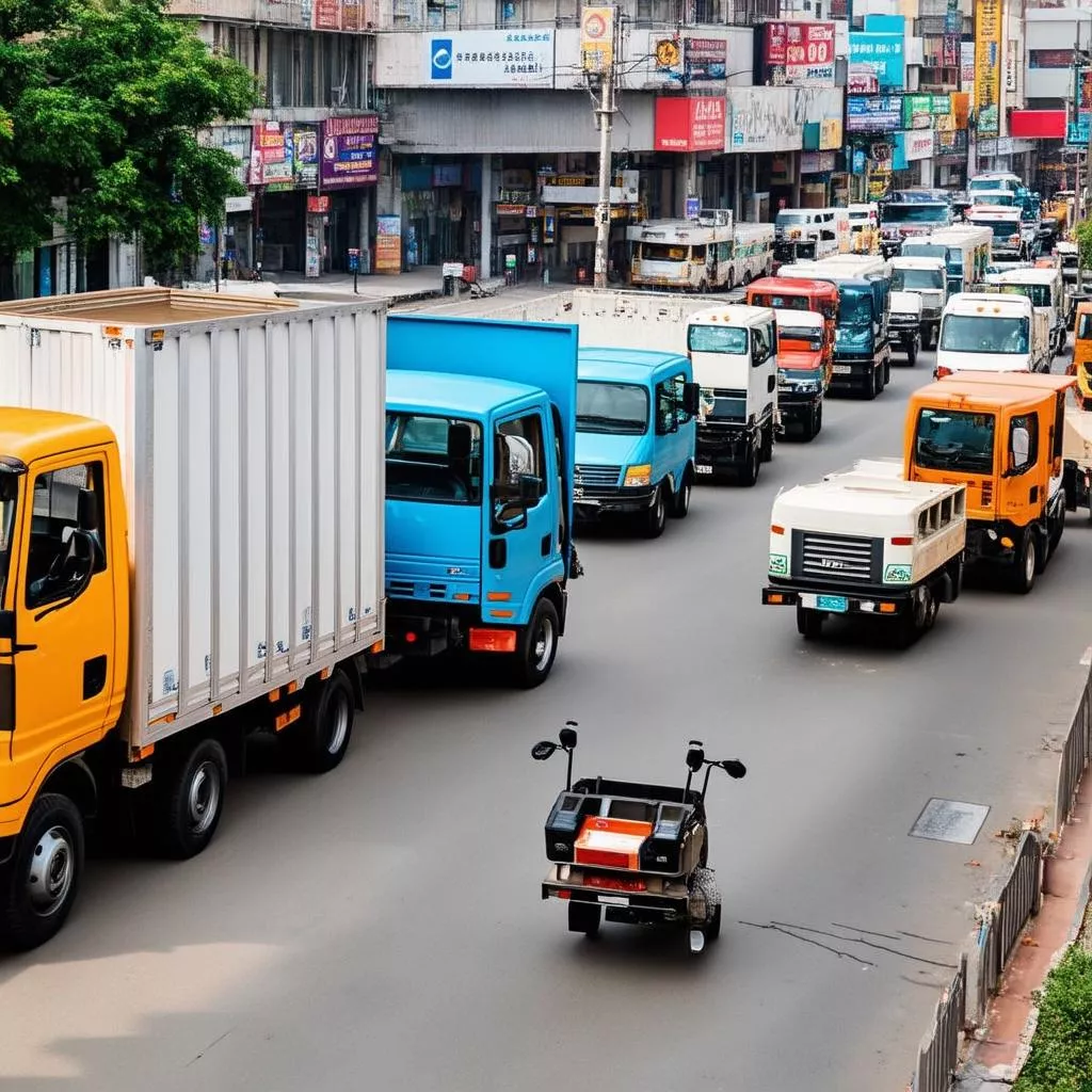 Các loại xe ô tô tải nhẹ di chuyển linh hoạt trong khu vực thành phố