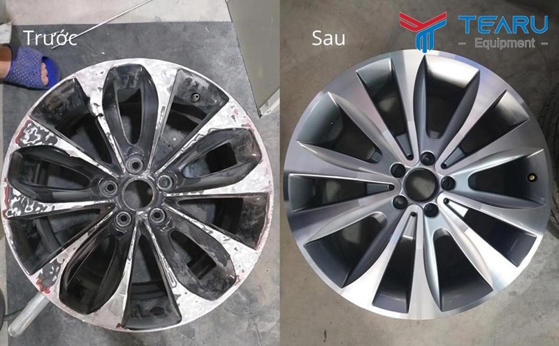 Tẩy rửa mâm xe là bước quan trọng trước khi đánh bóng