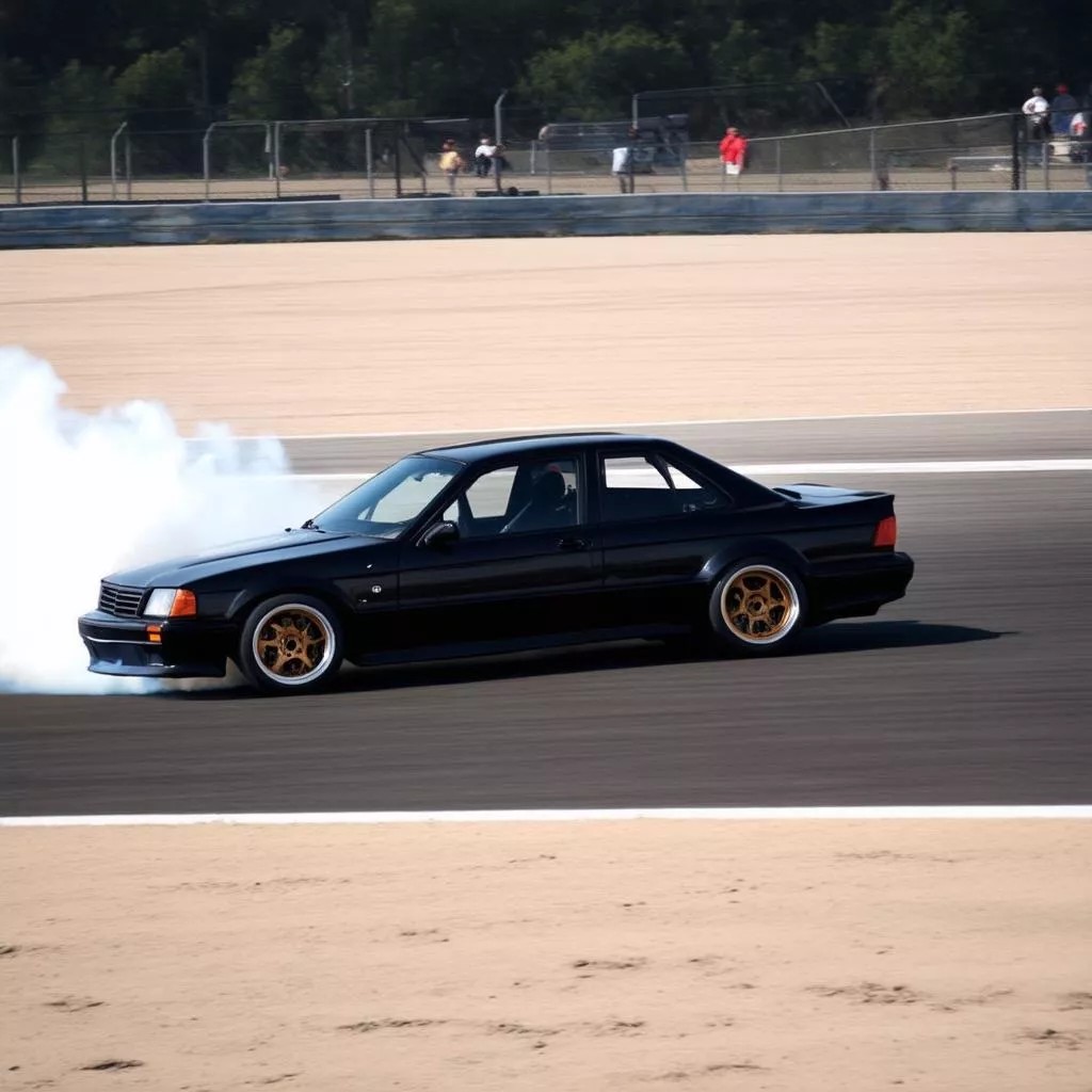 Kỹ thuật drift xe ô tô: Xe trượt bánh sau khi vào cua