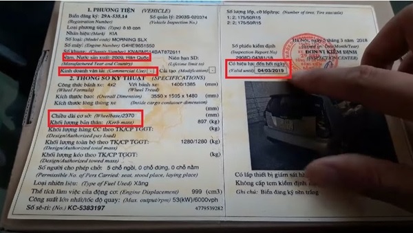 Cách kiểm tra giấy tờ xe ô tô khi mua xe cũ: Kiểm tra xuất xứ và năm sản xuất trên giấy đăng kiểm